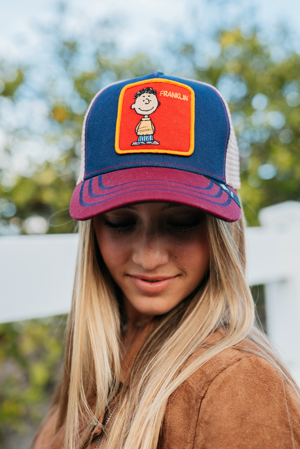 Franklin Peanuts Cotton Mesh Adjustable Trucker Hat Doba